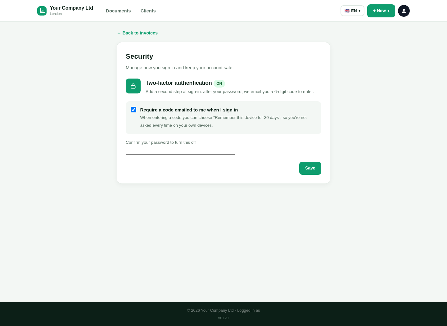 LingvaBill security settings
